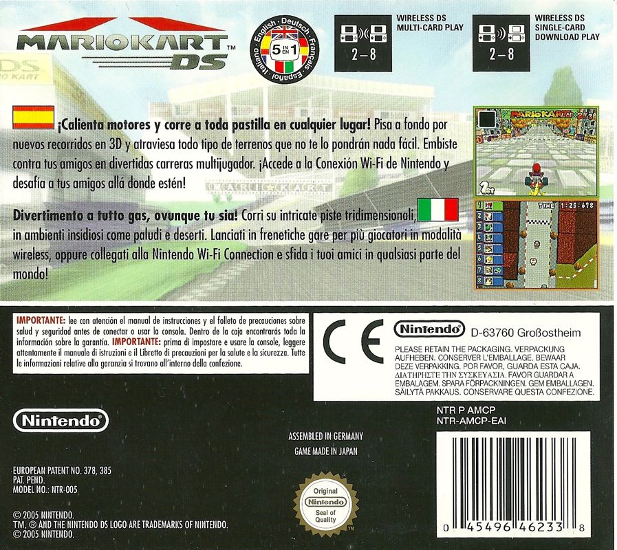 Back Cover for Mario Kart DS (Nintendo DS)