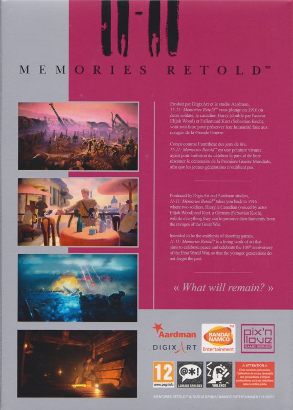 Back Cover for 11-11: Memories Retold (Collector's Edition) (PlayStation 4)