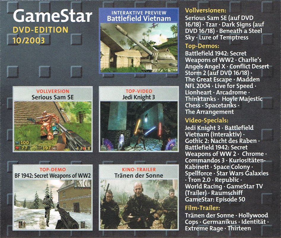 Other for Tzar: The Burden of the Crown (Windows) (GameStar 10/2003 covermount): Sleeve 2 - Back