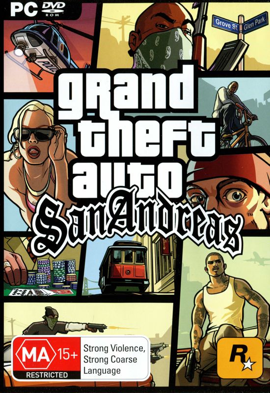 Grand Theft Auto: San Andreas cover or packaging material - MobyGames, gta  sa ps2 cover 