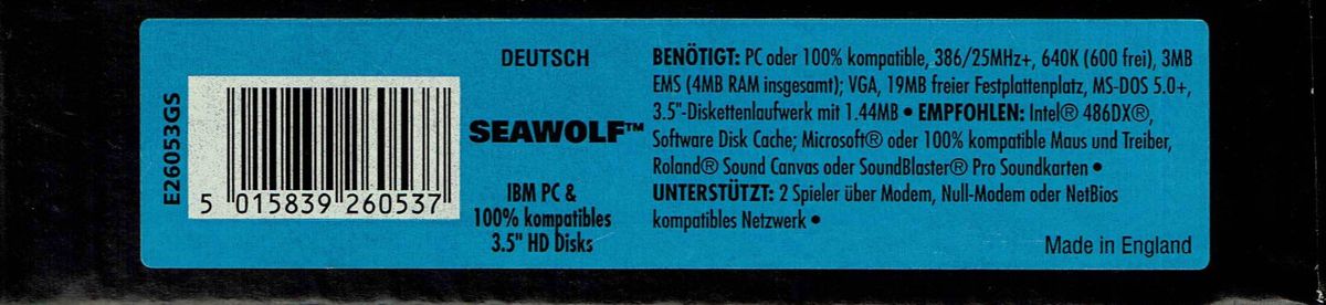 Other for SSN-21 Seawolf (DOS) (3.5" disk release): Box - Top