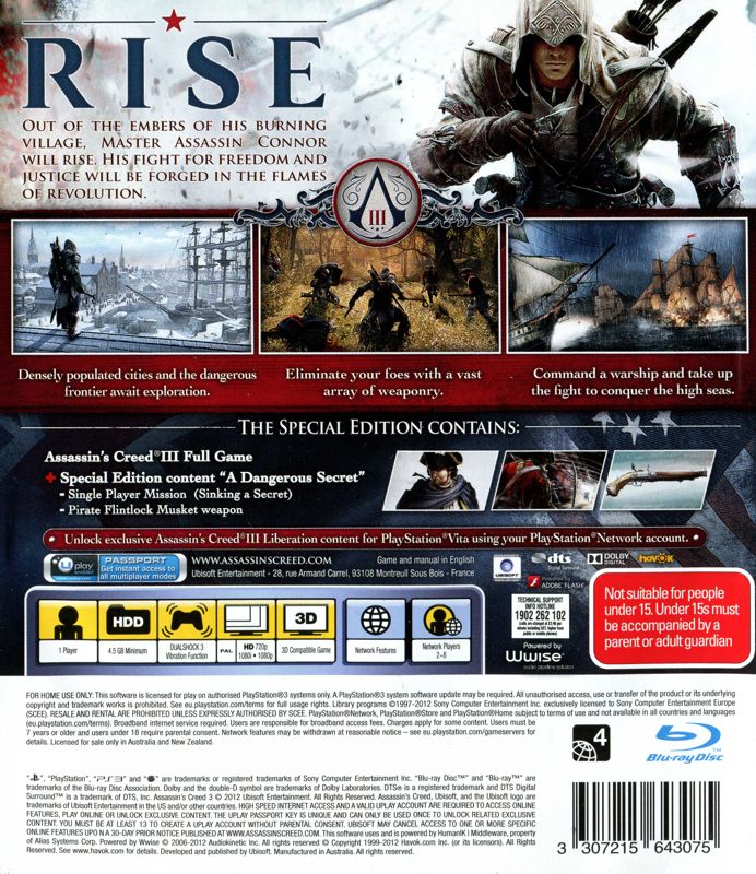 3D Poster Assassin's Creed III. - cover