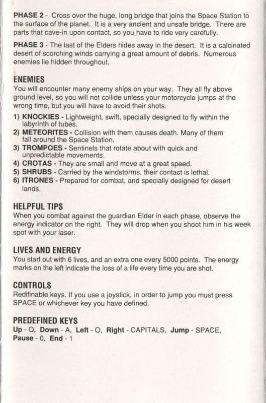 Inside Cover for 4 Most Speedstunts (ZX Spectrum)