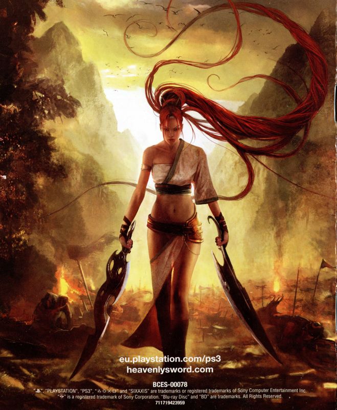 Manual for Heavenly Sword (PlayStation 3): Back