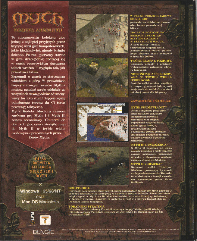 Back Cover for Myth: The Total Codex (Macintosh and Windows)