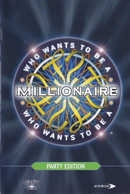 Manual for Who Wants to Be a Millionaire: Party Edition (Windows): Front