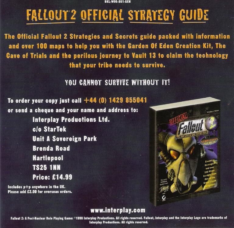 Other for Fallout 2 (Windows): Jewel Case - Inside Left