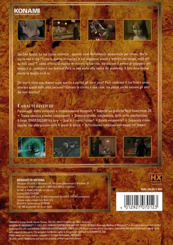 Back Cover for Shadow of Destiny (Windows)