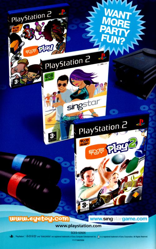 Manual for SingStar: Party (PlayStation 2) (Bundled w/ microphones): Back