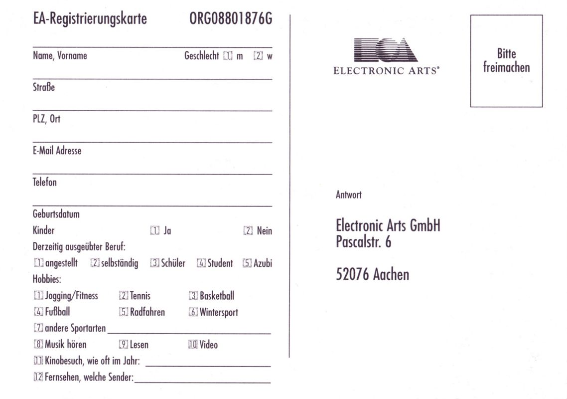 Other for Dungeon Keeper: Gold Edition (Windows) (EA Classics release): Registration Card - Front