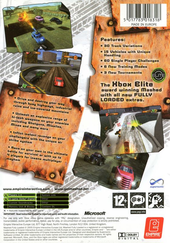 Back Cover for Drive to Survive (Xbox)