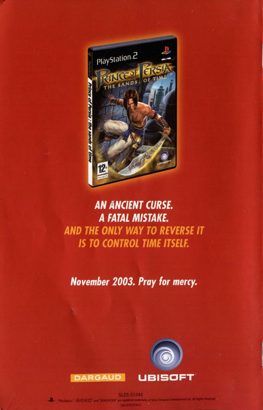 Manual for XIII (PlayStation 2): Back