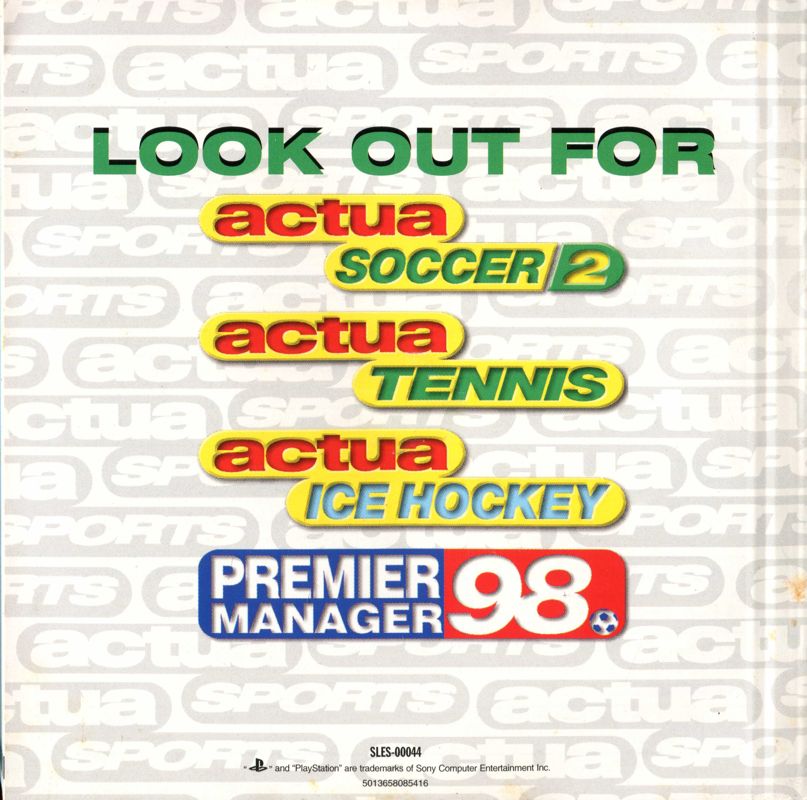 Manual for Fox Sports Golf '99 (PlayStation): Back