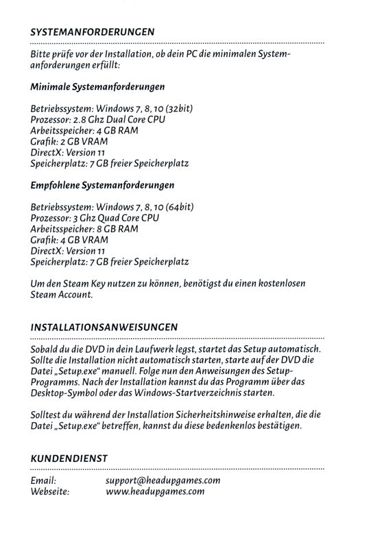 Reference Card for Trüberbrook (Linux and Macintosh and Windows)