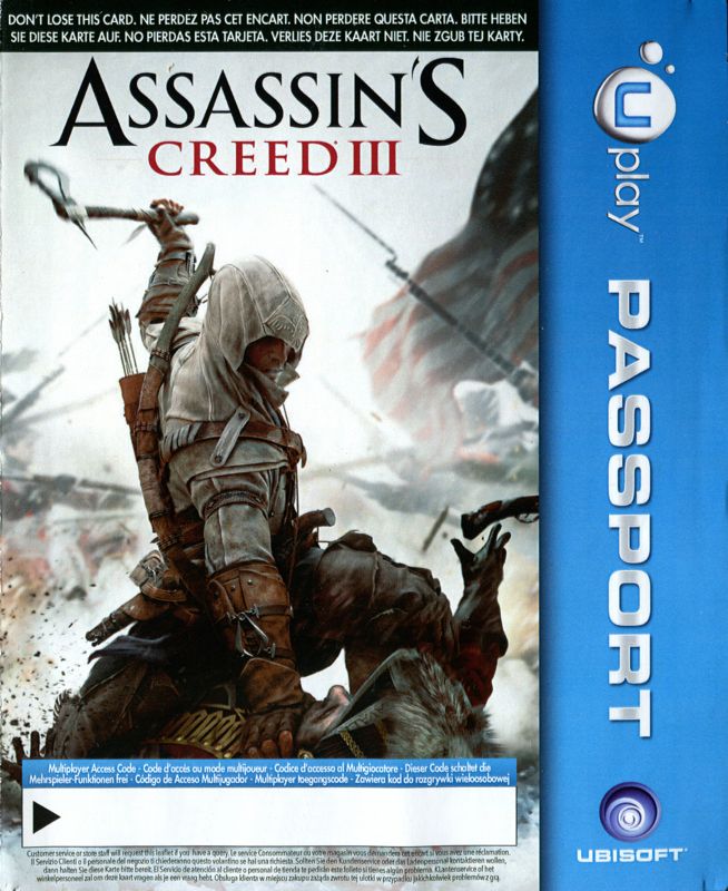 Extras for Assassin's Creed III (PlayStation 3): Passport flyer - front