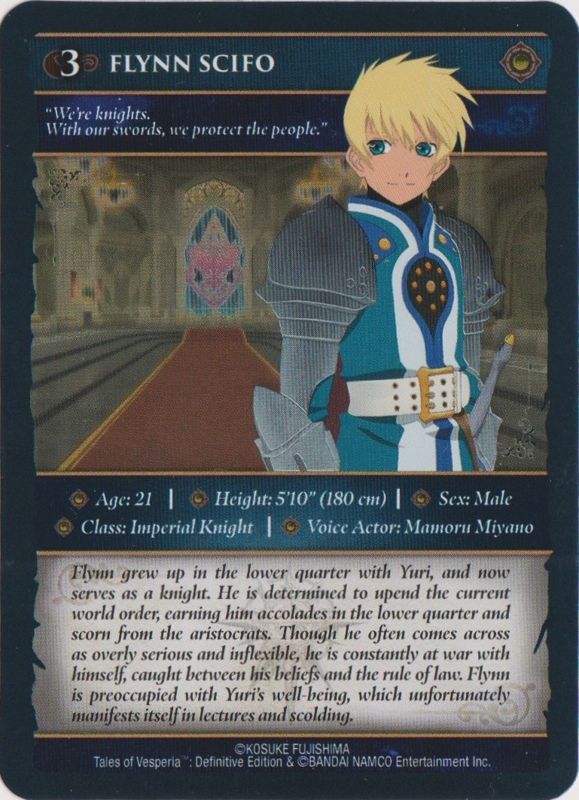 Extras for Tales of Vesperia: Definitive Edition (Premium Edition) (Nintendo Switch) (Sleeved Box): Collector Card 3 - Flynn Scifo