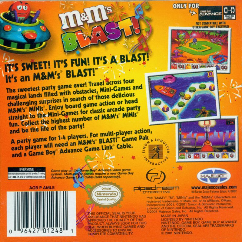 Back Cover for M&M's Blast! (Game Boy Advance)