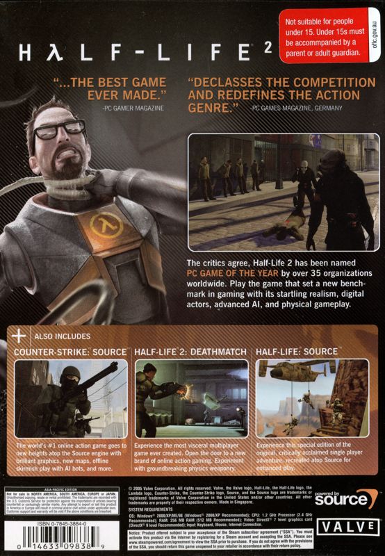 Back Cover for Half-Life 2: Game of the Year Edition (Windows)