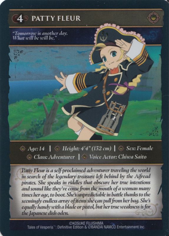 Extras for Tales of Vesperia: Definitive Edition (Premium Edition) (PlayStation 4): Collector card 4 - Patty Fleur