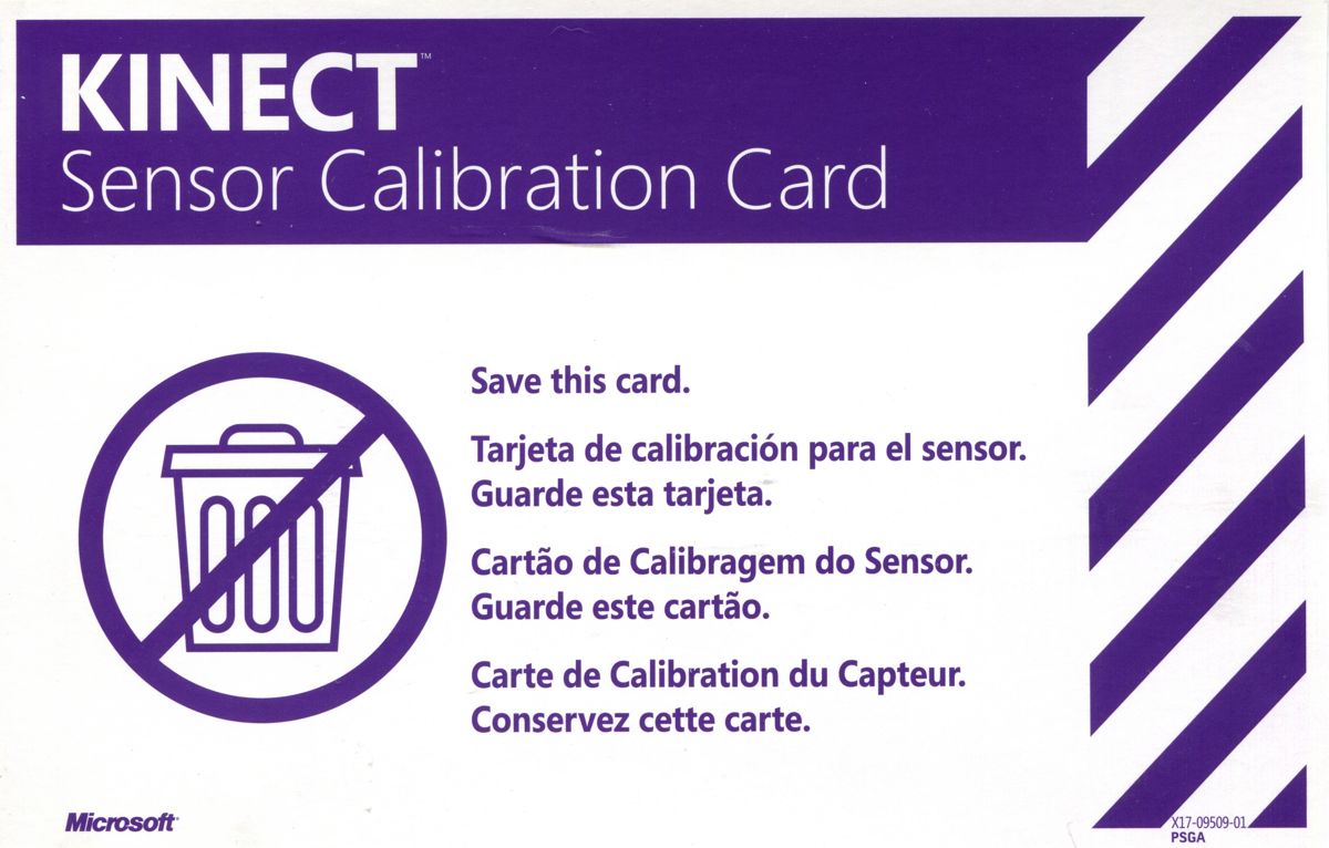 Extras for Kinect Adventures! (Xbox 360) (Bundled with the Kinect peripheral): Kinect calibration card - back