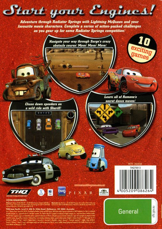 Back Cover for Disney•Pixar Cars: Radiator Springs Adventures (Windows)
