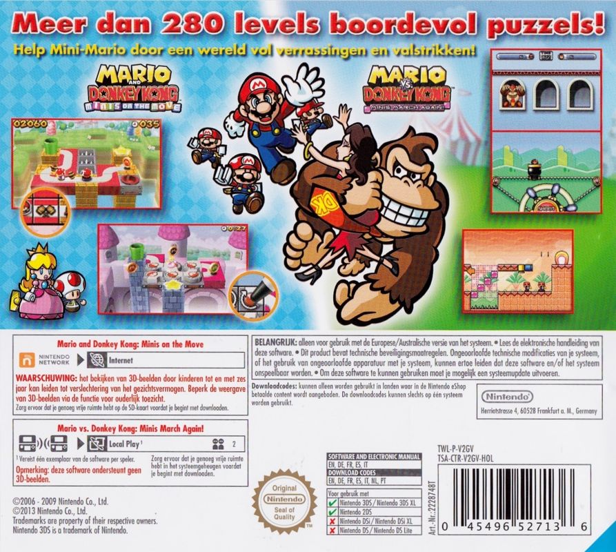 Back Cover for Mario and Donkey Kong: Minis on the Move / Mario vs. Donkey Kong: Minis March Again! (Nintendo 3DS)