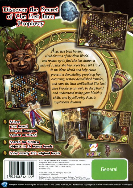 Back Cover for The Lost Inca Prophecy (Windows)