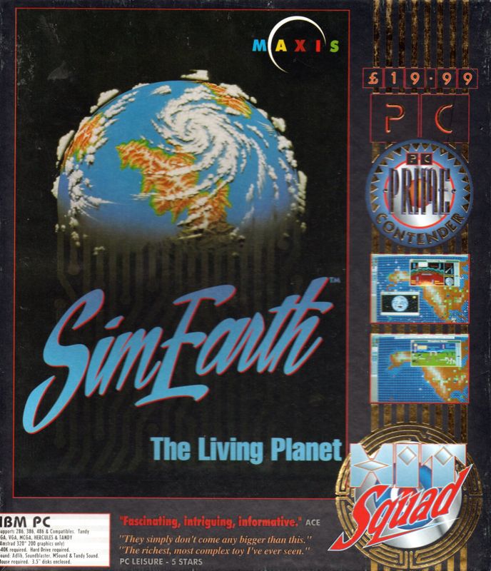 Front Cover for SimEarth: The Living Planet (DOS) (Hit Squad Release)