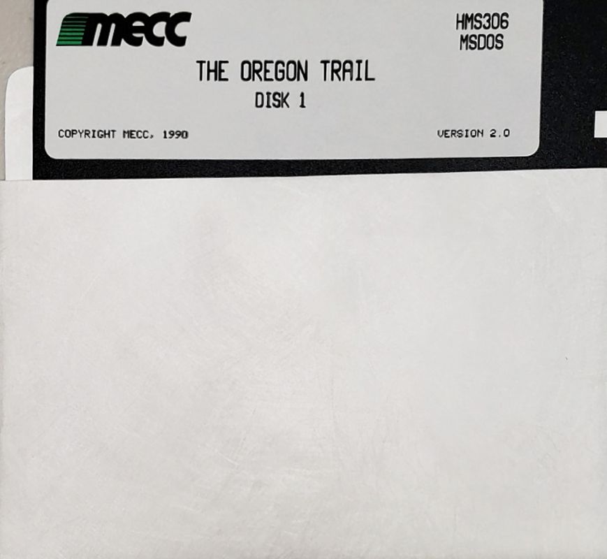 Media for The Oregon Trail (DOS) (Original release of version 2.0): 5.25 inch disk 1