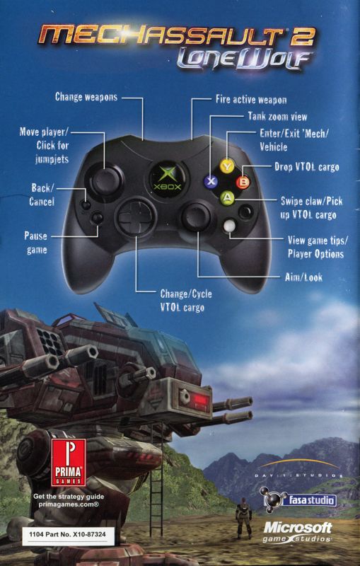 Manual for MechAssault 2: Lone Wolf (Limited Edition) (Xbox): Back