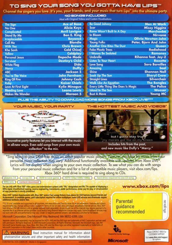 Back Cover for Lips (Xbox 360) (Bundled with two wireless microphones)