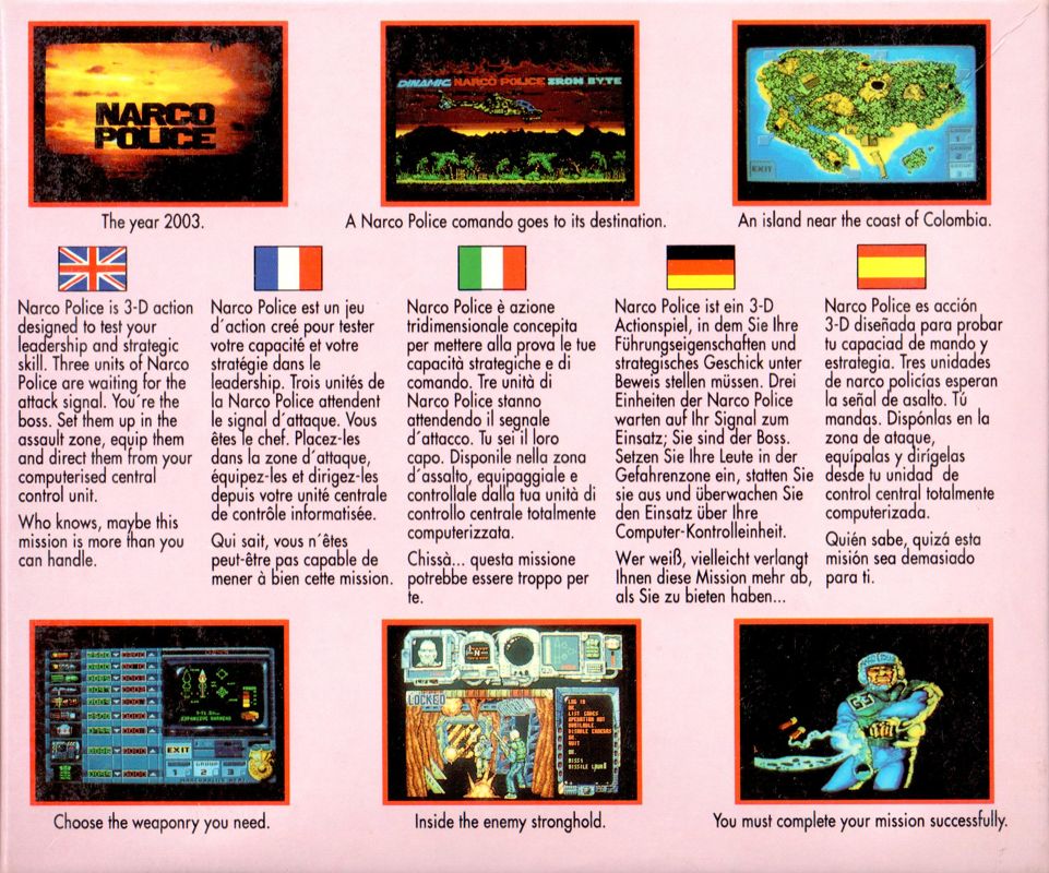 Back Cover for Narco Police (Amiga)