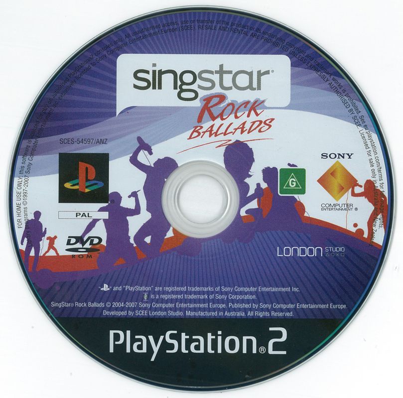 Media for SingStar: Rock Ballads (PlayStation 2) (Bundled release)