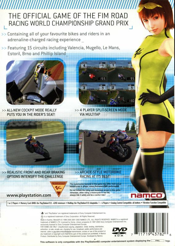 Back Cover for MotoGP 3 (PlayStation 2)