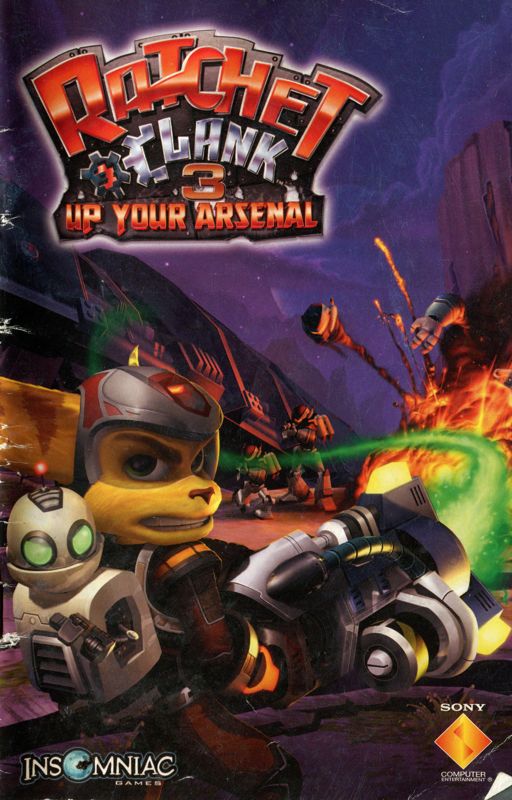 Manual for Ratchet & Clank: Up Your Arsenal (PlayStation 2) (Platinum release): Front