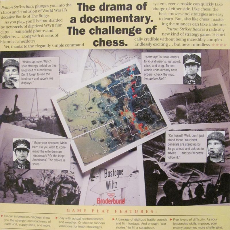 Back Cover for Patton Strikes Back: The Battle of the Bulge (DOS) (3.5" release)