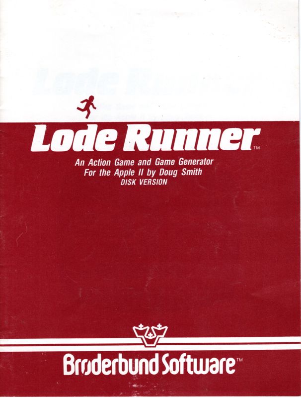 Manual for Lode Runner (Apple II): Front