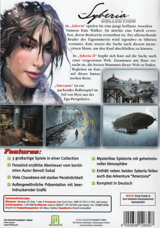 Back Cover for Syberia Collection (Windows)