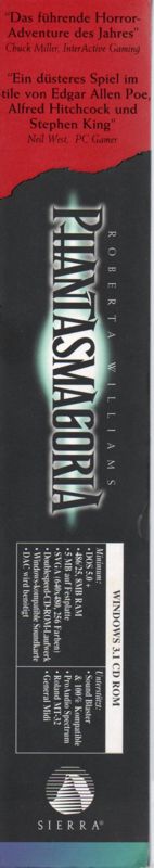 Spine/Sides for Roberta Williams' Phantasmagoria (DOS and Windows and Windows 16-bit): Left