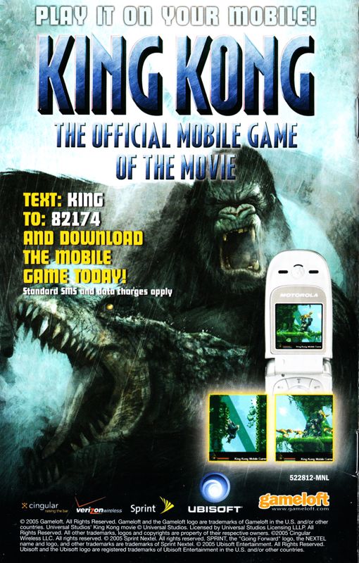Manual for Peter Jackson's King Kong: The Official Game of the Movie (Xbox 360): Back