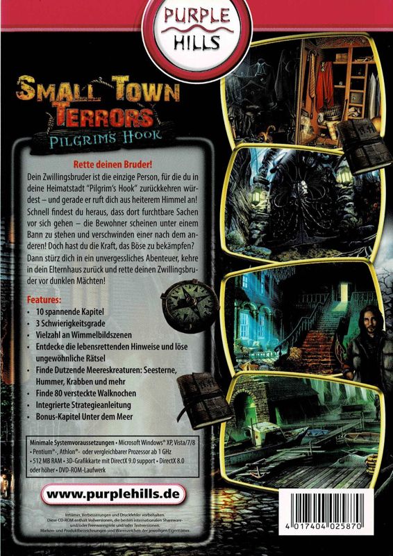 Back Cover for Small Town Terrors: Pilgrim's Hook (Windows) (Purple Hills release)