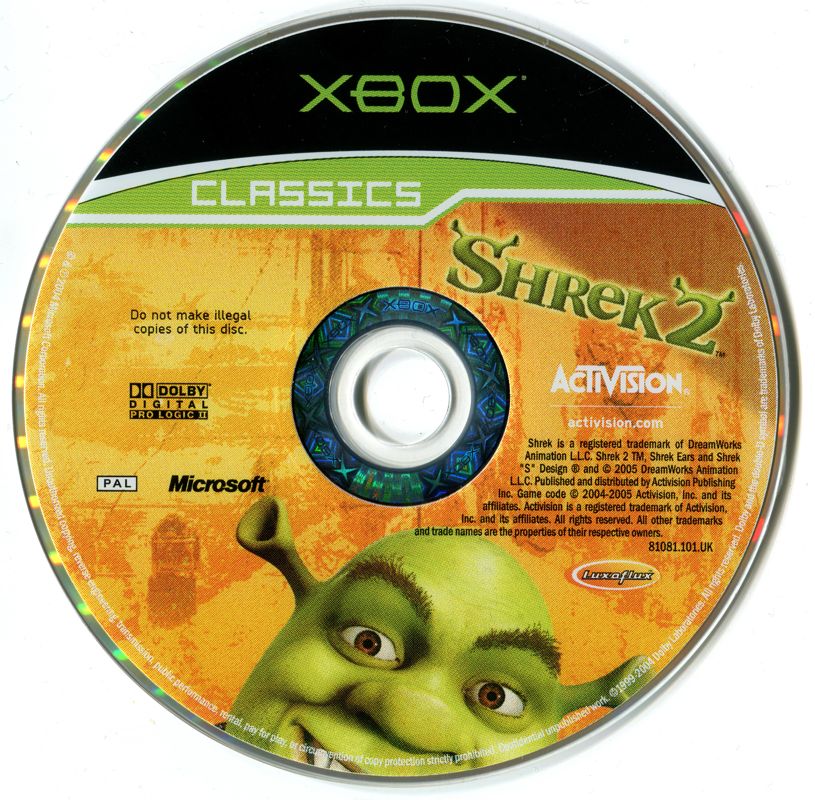 Media for Shrek 2 (Xbox) (Classics release)