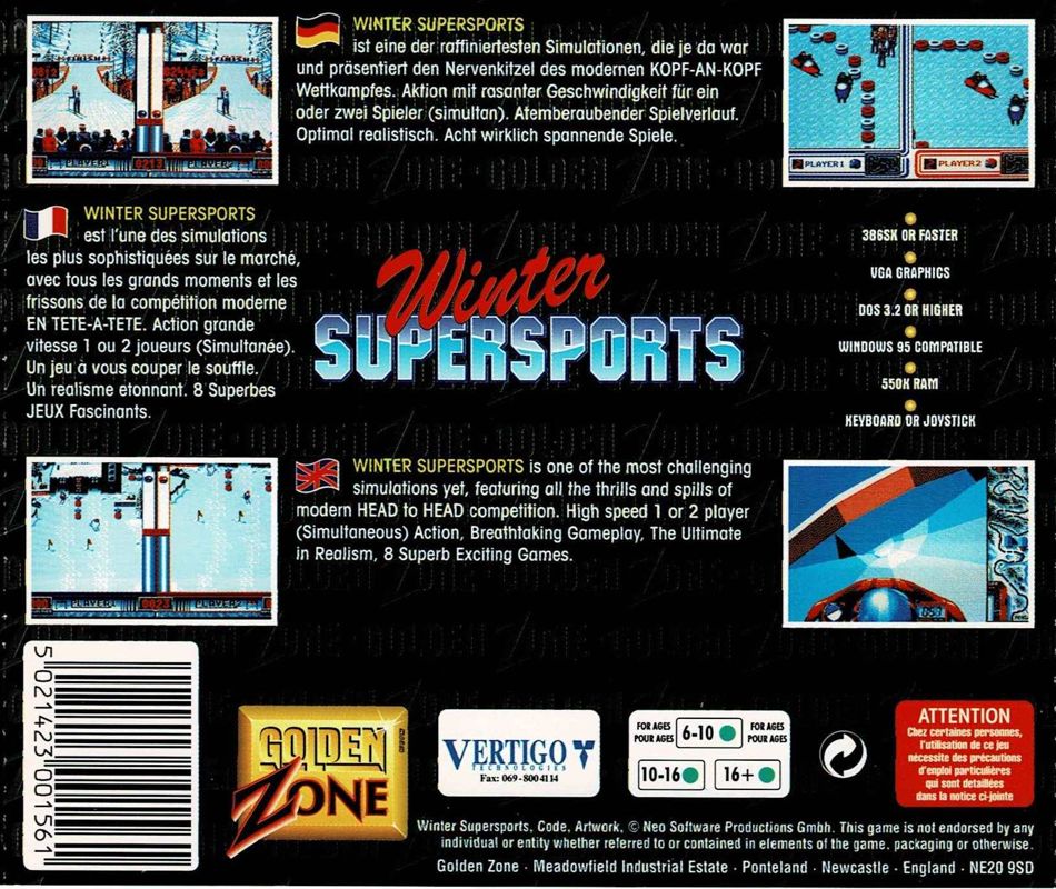 Back Cover for Winter Supersports 92 (DOS)