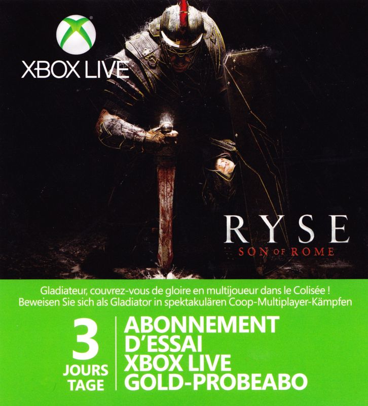 Extras for Ryse: Son of Rome (Xbox One): Xbox Live Gold Pass - Front