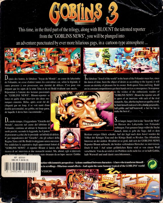 Back Cover for Goblins Quest 3 (Amiga)