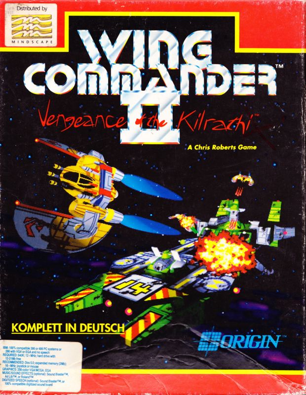 Front Cover for Wing Commander II: Vengeance of the Kilrathi (DOS) (5.25" Disk release)