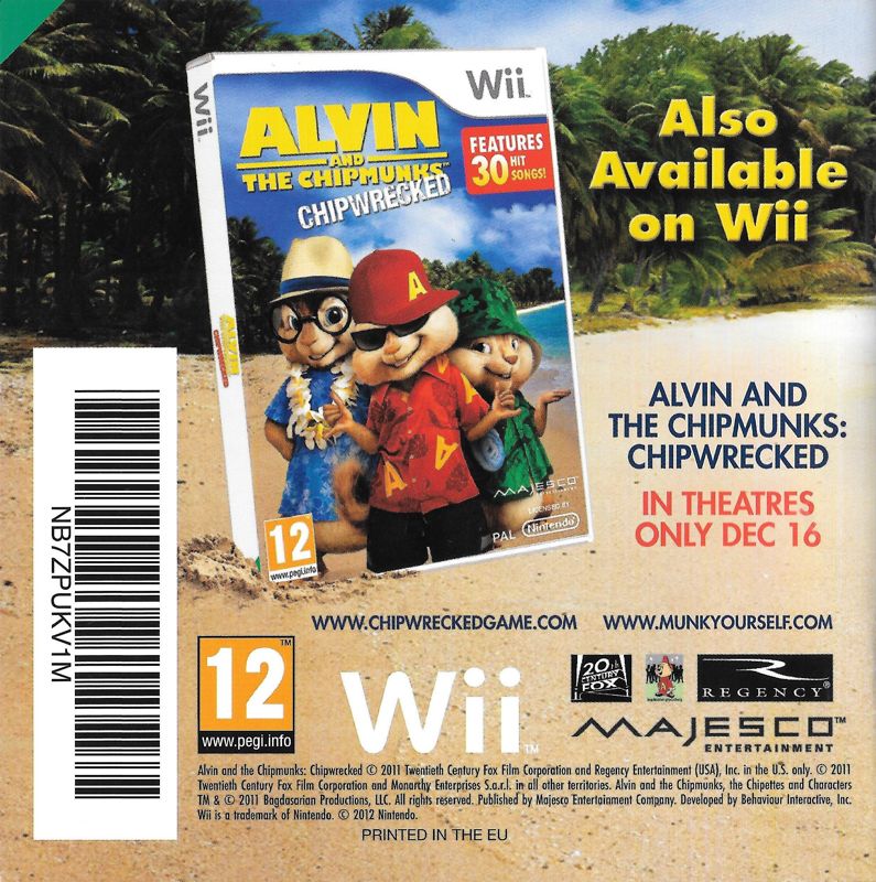 Manual for Alvin & The Chipmunks: Chipwrecked (Nintendo DS): Back