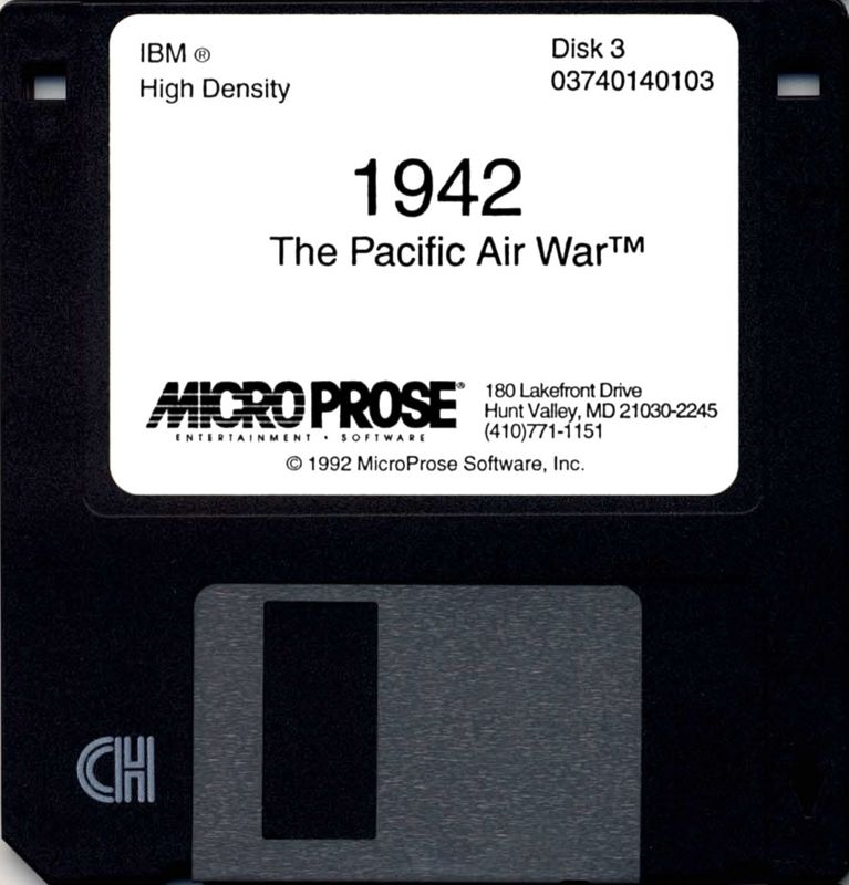 Media for 1942: The Pacific Air War (DOS): Disk 3