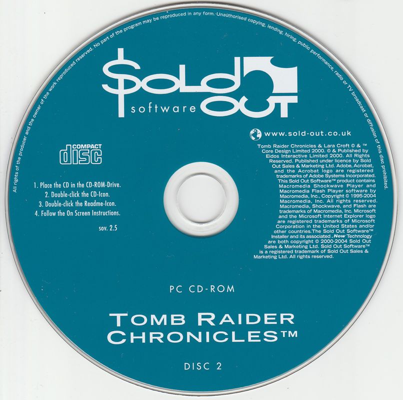 Media for Tomb Raider: Chronicles (Windows) (SoldOut Software release - alternate): Disc 2 - Level Editor