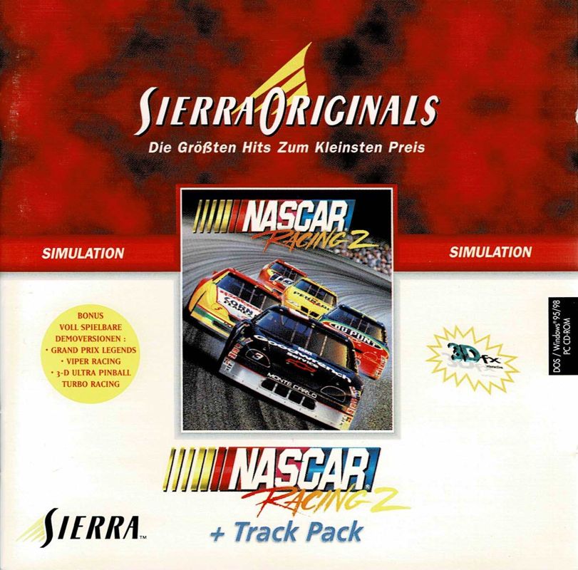 Front Cover for NASCAR Racing 2 + Track Pack (DOS and Windows) (Sierra Originals release)